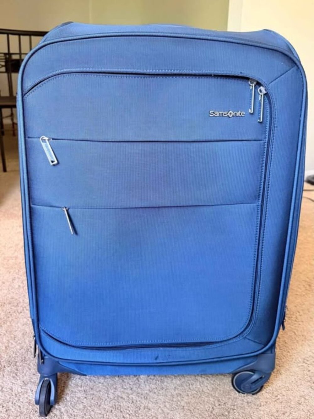 Genuine Samsonite Blue Travel Suitcase: Lightweight Luggage